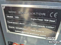 Mini-graver / Mini-graafmachine  Minigraver 1000 kg.