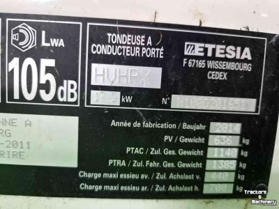 Zitmaaier Etesia HVHPX