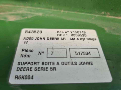 Front-laders / Frontlader / Voorlader Mailleux Voorlader aanbouwdelen passend aan JOHN DEERE 6R en 6M 4 cilinder