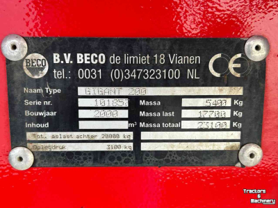 Kipper / Kiepwagen / Landbouwkipper Beco Gigant 200
