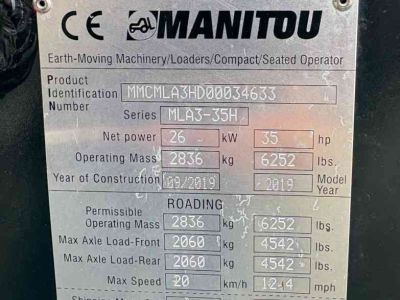 Shovel / Wiellader / Kniklader Manitou MLA3-35H
